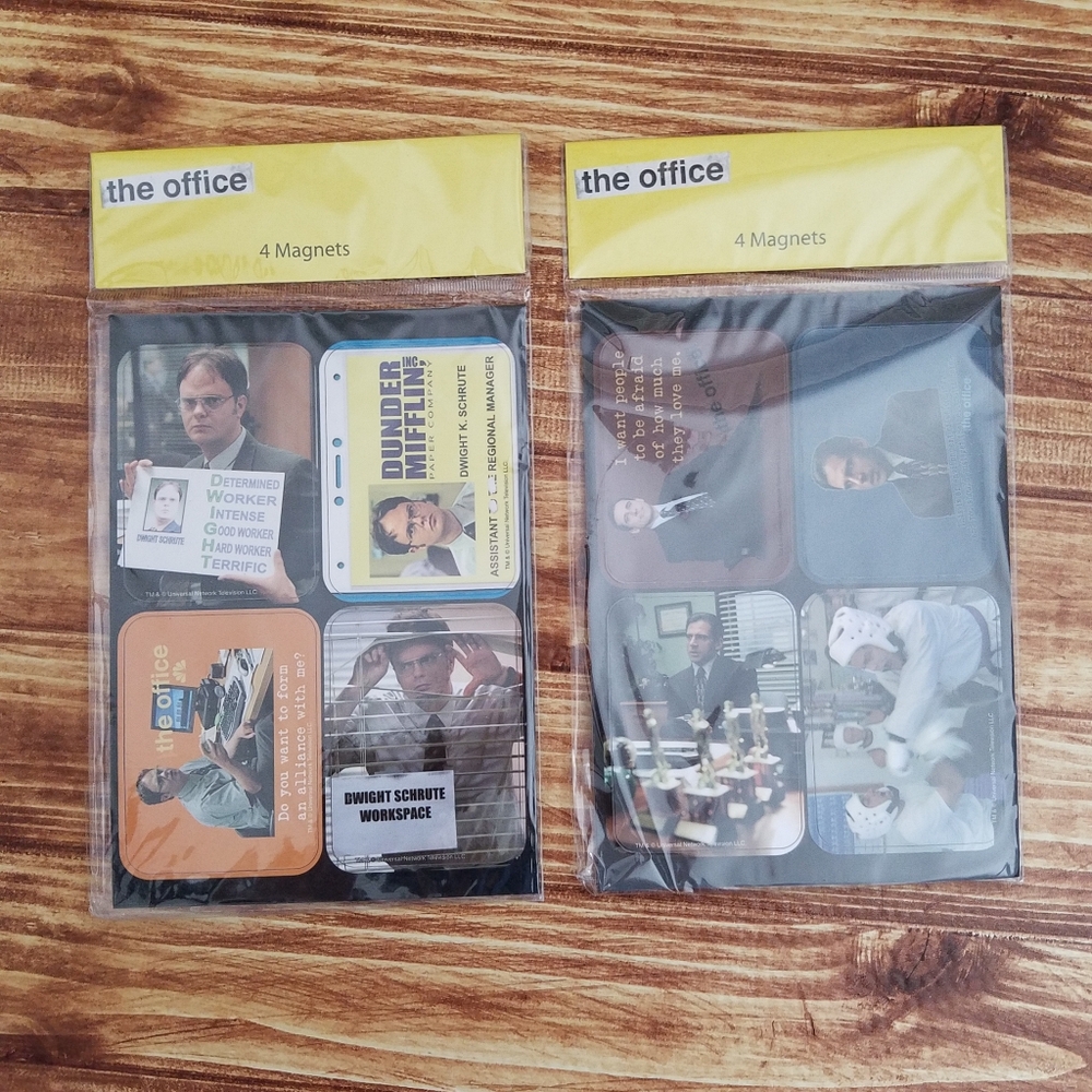 2 The Office TV Show Refrigerator Magnets - Set of 8 Univeral NBC Micahel Scott